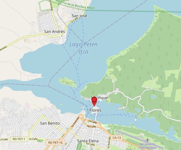Mapa de ubicación, Flores, Petén
